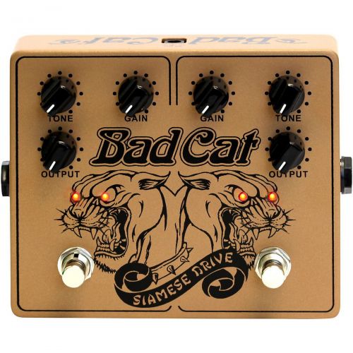  Bad Cat},description:Introducing the Siamese Dual Drive pedal from Bad Cat. The Siamese drive is a dual stacked overdrive in a single enclosure. Both drive circuits are identical,