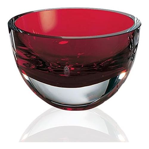  Badash K952 Scarlet Begonias Red European Crystal Bowl, 3.5 x 6 x 6