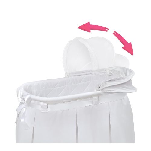  Badger Basket Wishes Oval Rocking Baby Bassinet with Bedding, Storage, and Pad