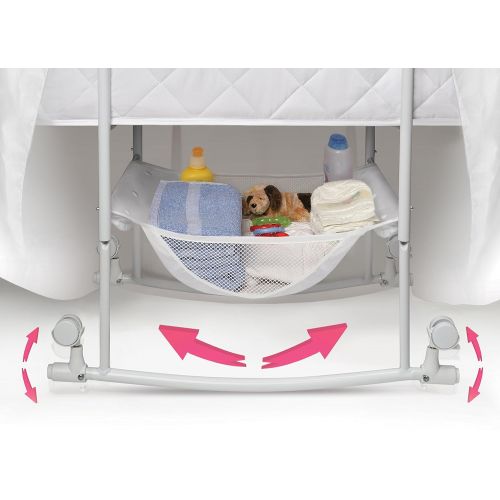  Badger Basket Wishes Oval Rocking Baby Bassinet with Bedding, Storage, and Pad