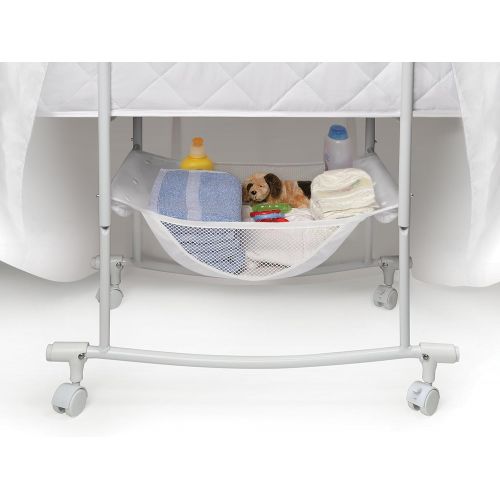  Badger Basket Wishes Oval Rocking Baby Bassinet with Bedding, Storage, and Pad