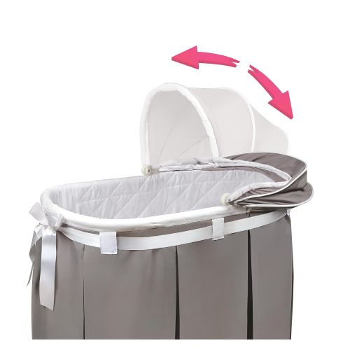  Badger Basket Wishes Oval Rocking Baby Bassinet with Bedding, Storage, and Pad