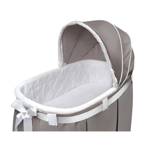  Badger Basket Wishes Oval Rocking Baby Bassinet with Bedding, Storage, and Pad