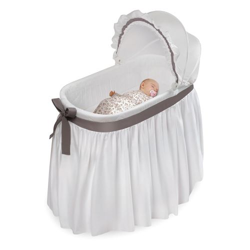  Badger Basket Wishes Oval Rocking Baby Bassinet with Bedding, Storage, and Pad