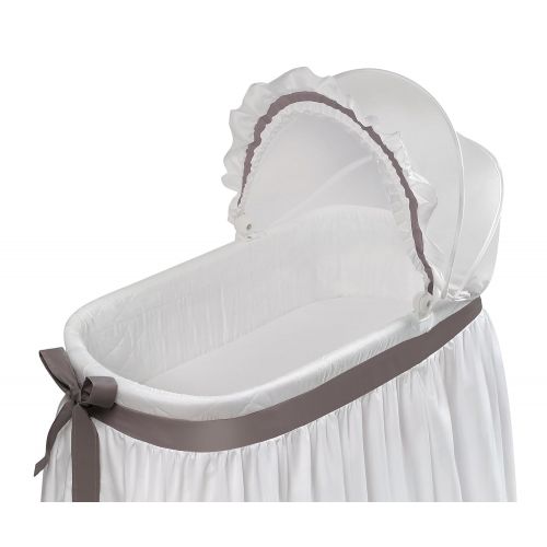  Badger Basket Wishes Oval Rocking Baby Bassinet with Bedding, Storage, and Pad