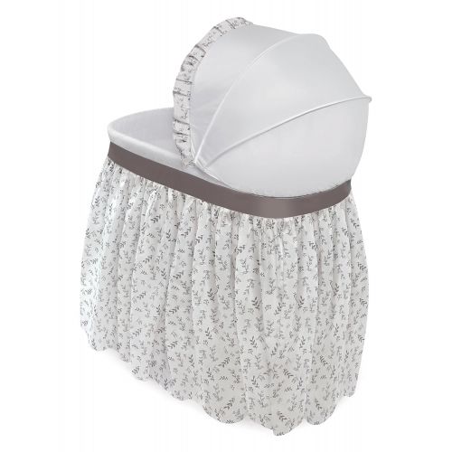  Badger Basket Wishes Oval Rocking Baby Bassinet with Bedding, Storage, and Pad