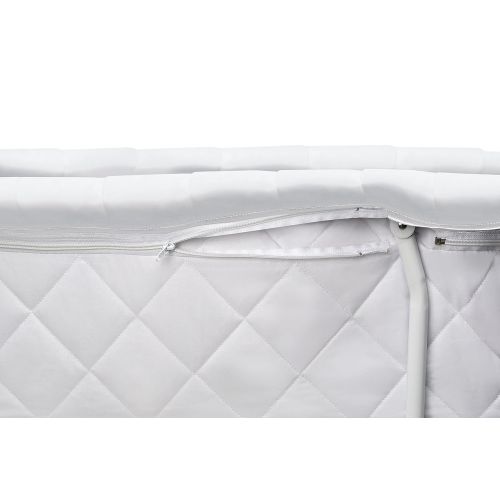  Badger Basket Wishes Oval Rocking Baby Bassinet with Bedding, Storage, and Pad