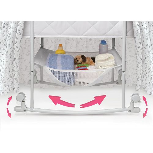  Badger Basket Wishes Oval Rocking Baby Bassinet with Bedding, Storage, and Pad