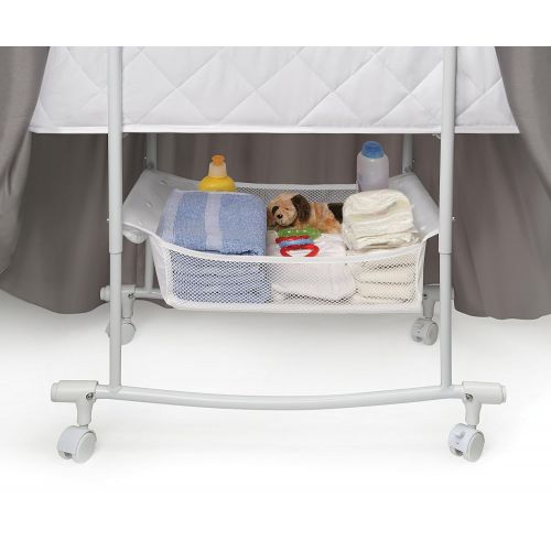  Badger Basket Wishes Oval Rocking Baby Bassinet with Bedding, Storage, and Pad