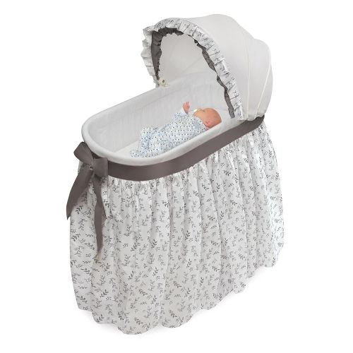  Badger Basket Wishes Oval Rocking Baby Bassinet with Bedding, Storage, and Pad