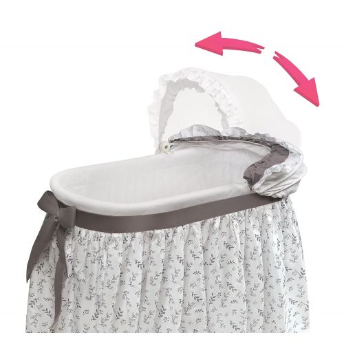  Badger Basket Wishes Oval Rocking Baby Bassinet with Bedding, Storage, and Pad