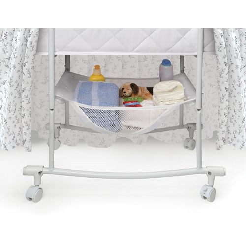  Badger Basket Wishes Oval Rocking Baby Bassinet with Bedding, Storage, and Pad