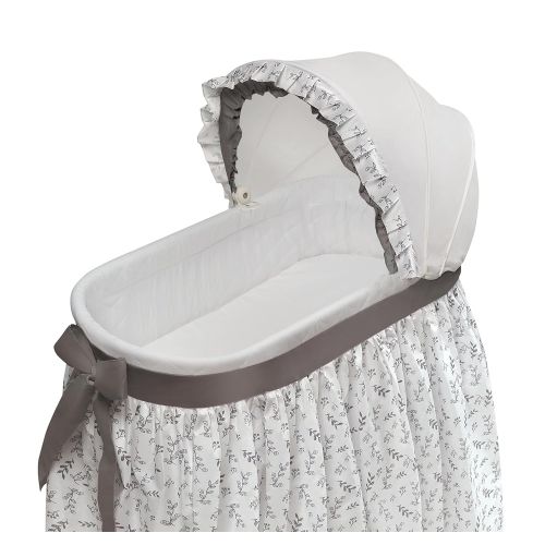  Badger Basket Wishes Oval Rocking Baby Bassinet with Bedding, Storage, and Pad