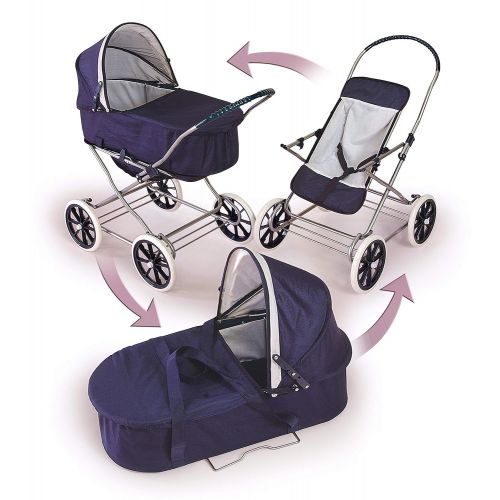  Badger Basket English Style 3-in-1 Doll Pram, Carrier, and Stroller (fits American Girl Dolls)