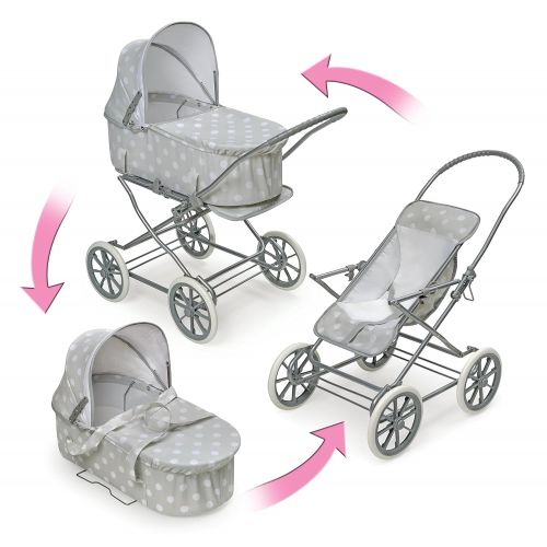  Badger Basket English Style 3-in-1 Doll Pram, Carrier, and Stroller (fits American Girl Dolls)