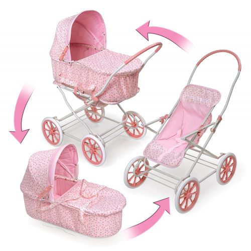  Badger Basket English Style 3-in-1 Doll Pram, Carrier, and Stroller (fits American Girl Dolls)