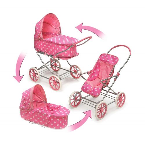  Badger Basket English Style 3-in-1 Doll Pram, Carrier, and Stroller (fits American Girl Dolls)