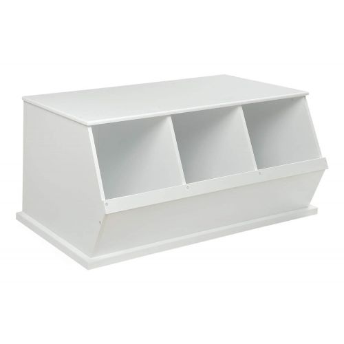  Badger Basket Three Bin Storage Cubby - White