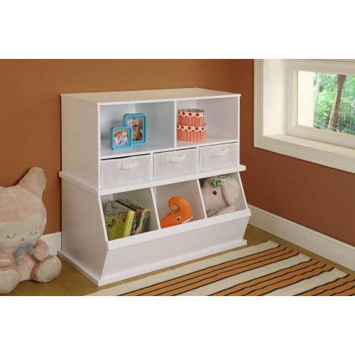  Badger Basket Three Bin Storage Cubby - White