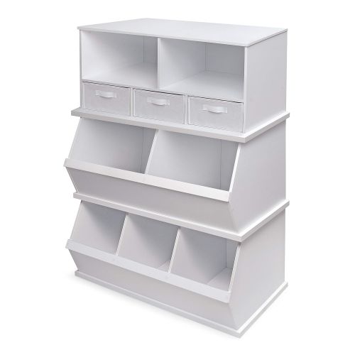  Badger Basket Three Bin Storage Cubby - White