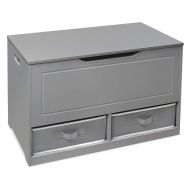 Badger Basket Up and Down Toy and Storage Box with 2 Basket Drawers, Gray/White