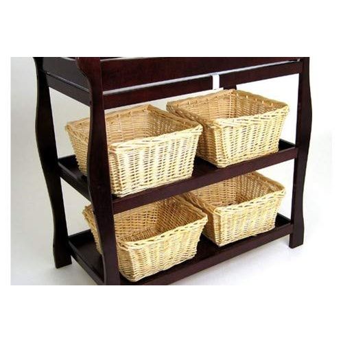  Badger Basket Sleigh Style Open Shelf Baby Changing Table with Pad