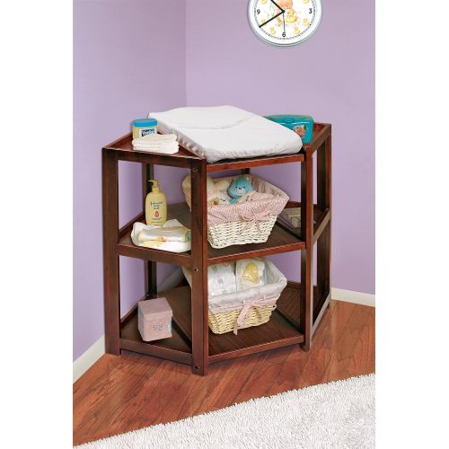  Badger Basket Diaper Corner Changing Table, Cherry