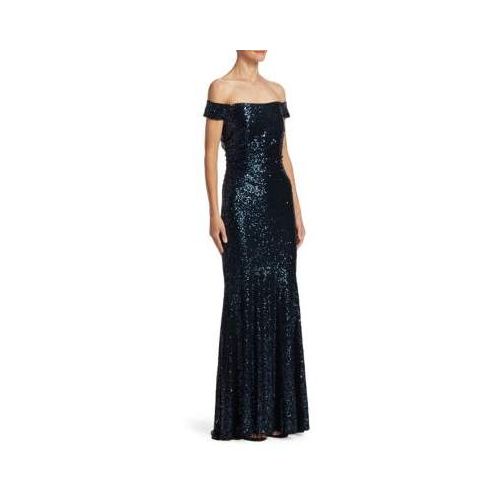  Badgley Mischka Ruched Sequined Gown
