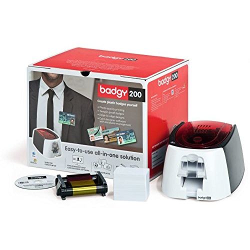  Badgy200 Plastic Card Printer with Badge Studio+ ID design software for full color, custom, tamper proof ID badges in seconds