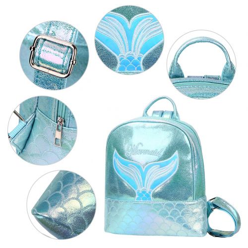  Badiya Fashion School Bags for Teenage Girls Holographic Laser Mermaid Backpack