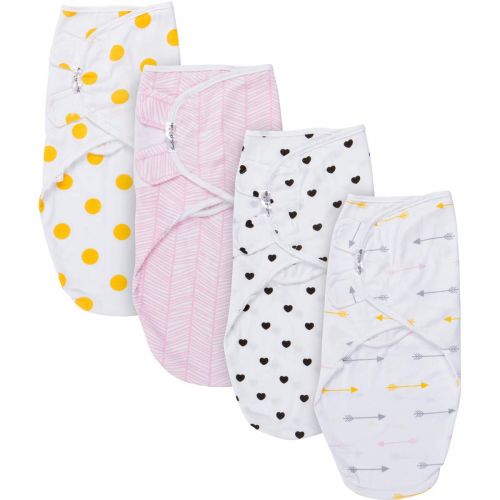  BaeBae Goods Swaddle Blanket for Girls | Adjustable Infant Wrap | GOLD DOTS