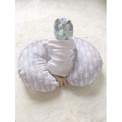  [아마존베스트]Minky Nursing Pillow Cover Set | Breastfeeding Pillow Slipcover for Nursing Moms | 2 Pack |Arrows Collection by BaeBae Goods