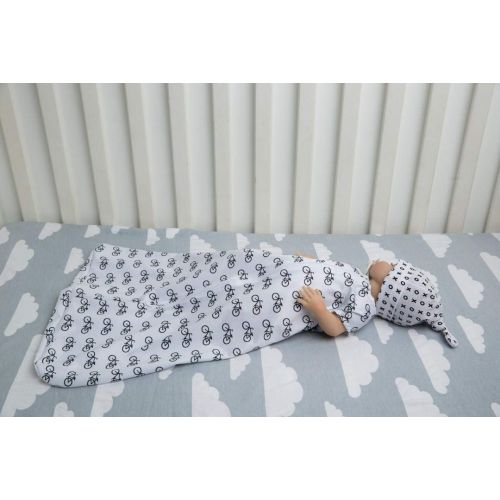  [아마존베스트]Pack n Play Playard Portable Crib Sheets | 100% Jersey Cotton Fitted Sheet Set | Grey and White Clouds | 150 GSM | 3 Pack by BaeBae Goods