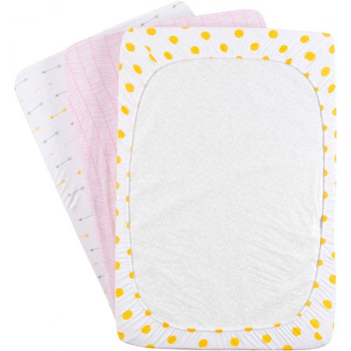  [아마존베스트]Pack n Play Playard Sheet Set | 3 Pack | 100% Super Soft Jersey Knit Cotton (150 GSM) | Portable Mini Crib Mattress Fitted Sheets for Boys & Girls by BaeBae Goods