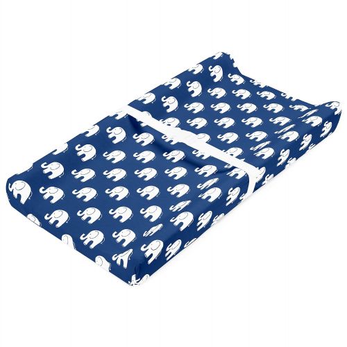  BaeBae Goods Changing Pad Cover | Navy Elephants