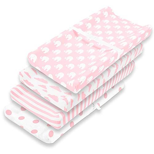  BaeBae Goods Changing Pad Cover | Pink Elephant