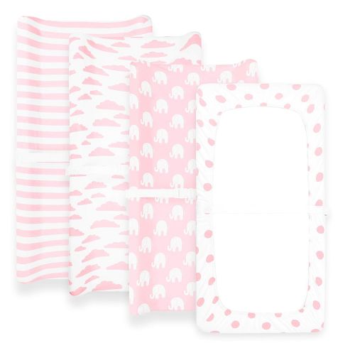  BaeBae Goods Changing Pad Cover | Pink Elephant