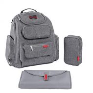 [아마존베스트]Bag Nation Diaper Bag Backpack with Stroller Straps, Changing Pad and Sundry Bag - Grey