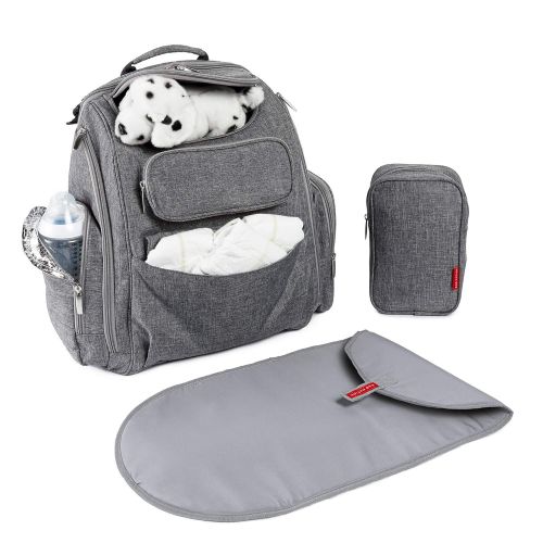  [아마존베스트]Bag Nation Diaper Bag Backpack with Stroller Straps, Changing Pad and Sundry Bag - Grey