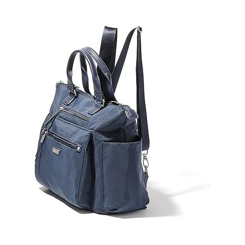  Baggallini 3-in-1 Convertible Backpack - Medium 12x15 inch Travel Backpack Crossbody Tote with RFID Phone Wristlet