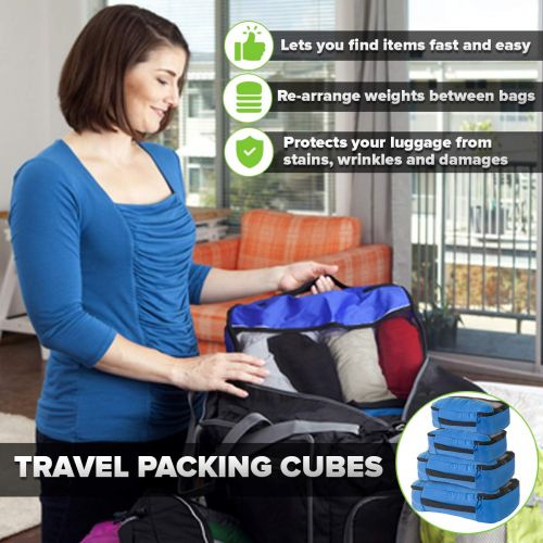  Bago Travel Bag Set for Family - Light & Foldable Duffle Backpack Cubes Toiletry