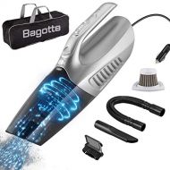 Bagotte DEENKEE High LED Light, 12V 120W Wet/Dry Auto Portable Vacuum Cleaner for Car Interior Cleaning, 16.4FT Power Cord with Carry Bag (Silver)