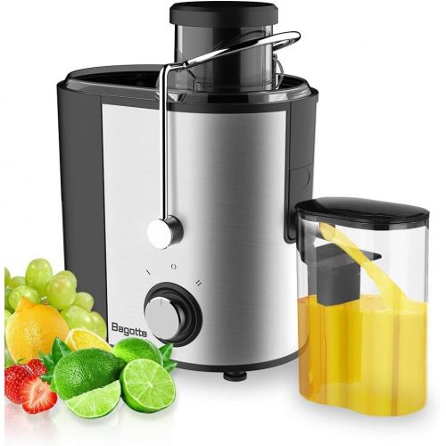  [아마존베스트]Juicer Machines Bagotte Fruit and Vegetable Juicer Compact Juicer Extractor Wide Mouth Centrifugal Juicer, Easy Clean Juicer, Stainless Steel, Dual-Speed, BPA-Free