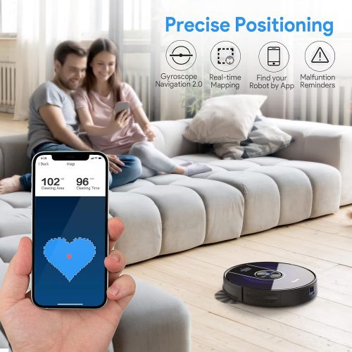  Robot Vacuum Cleaner, Bagotte Robot Vacuum Connect with Wi-Fi/Alexa/App, 3 en 1 Robotic Vacuum Cleaner with Mopping, 2200Pa Suction and Quiet, Self-Charging, Ideal for Pet Hair, Ca