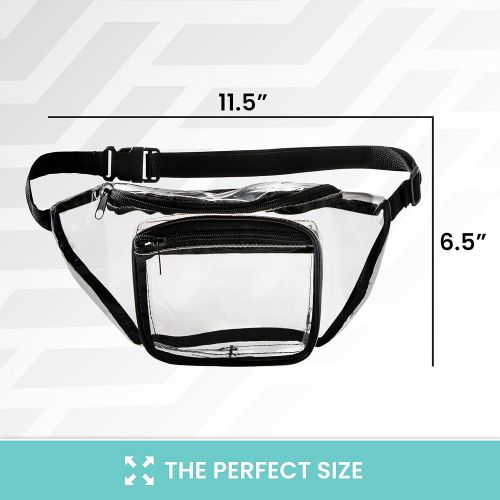  Bags for Less Clear Fanny Pack Stadium Approved Waist Pack Bag with Adjustable Strap