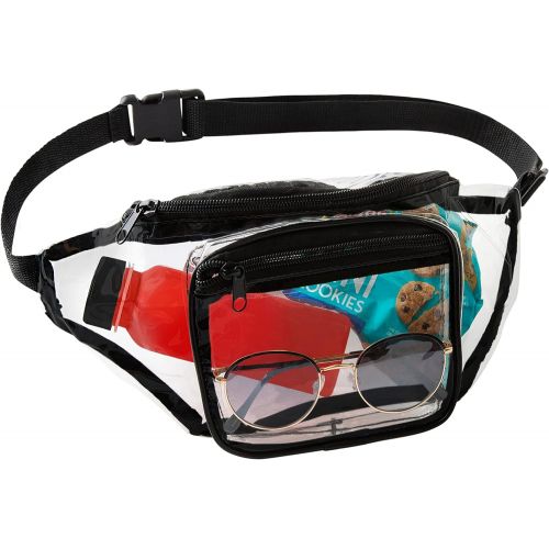  Bags for Less Clear Fanny Pack Stadium Approved Waist Pack Bag with Adjustable Strap