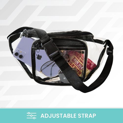  Bags for Less Clear Fanny Pack Stadium Approved Waist Pack Bag with Adjustable Strap