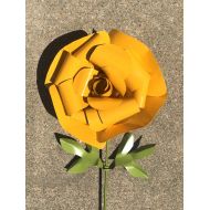 BagsForHagsAluminum Recycled Metal Rose Large Garden Stake, Flower Bed, Yard Art, Yellow, Blue, Red, Pink, Purple, Coral, Orange Outdoor Lawn Decoration