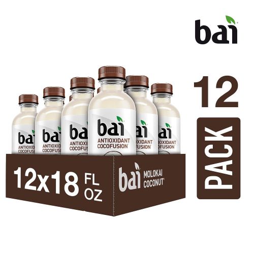  [아마존 핫딜] [아마존핫딜]Bai Coconut Flavored Water, Molokai Coconut, Antioxidant Infused Drinks, 18 Fluid Ounce Bottles, 12 count