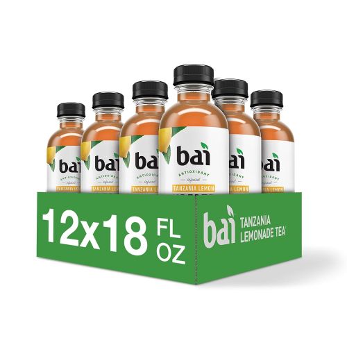  [아마존 핫딜] [아마존핫딜]Bai Iced Tea, Tanzania Lemon, Antioxidant Infused Supertea, Crafted with Real Tea (Black Tea, White Tea), 18 Fluid Ounce Bottles, 12 count